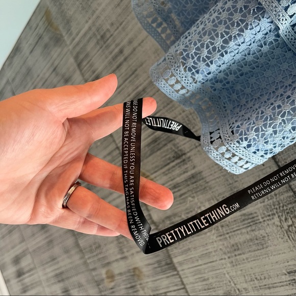 Rains dusty blue tiered eyelet body on dress - Picture 4 of 10